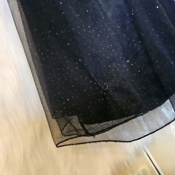 New Bell Girls Black Rose Formal A-Line Dress w/ Crinoline - Picture 7 of 10